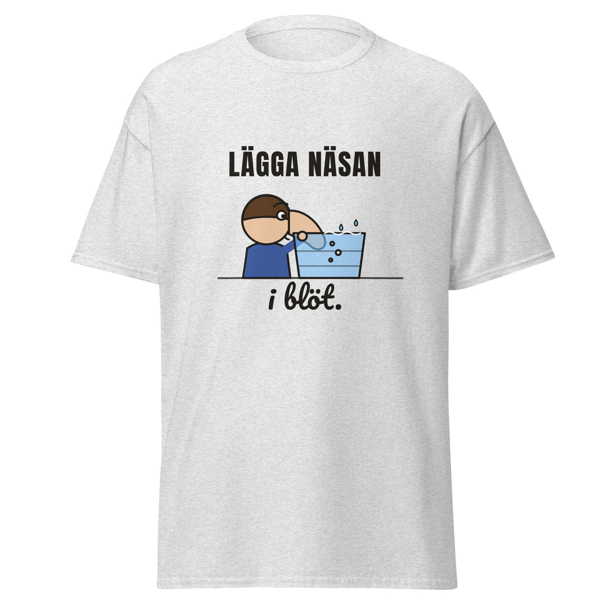 Lägga näsan i blöt T-shirt i askgrått, framsida