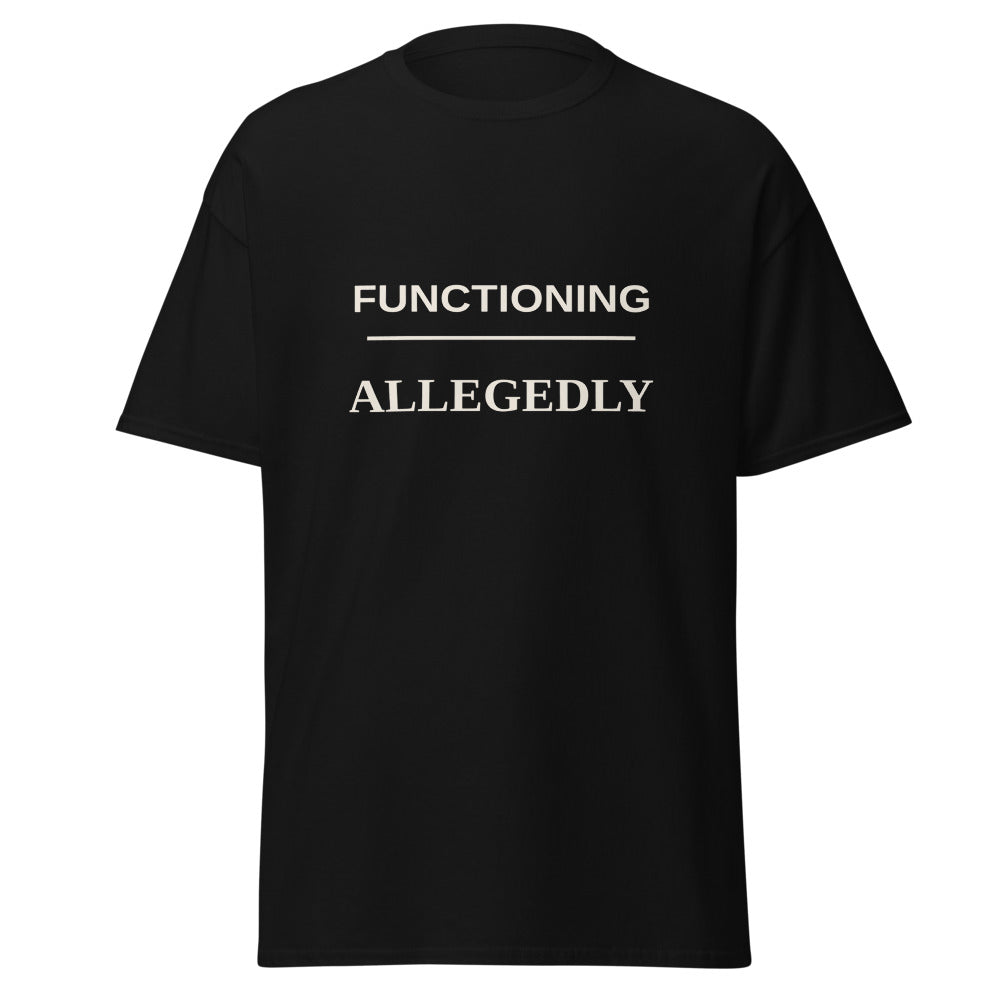 Functioning Allegedly T-shirt i svart, framsida