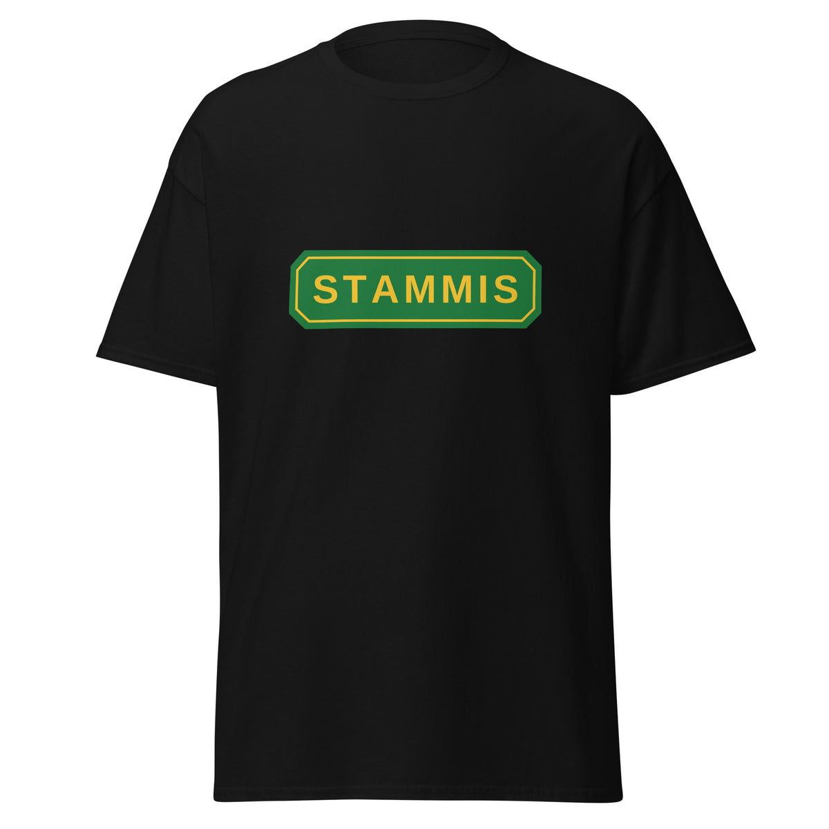 Stammis T-shirt i svart utan undertext, framsida