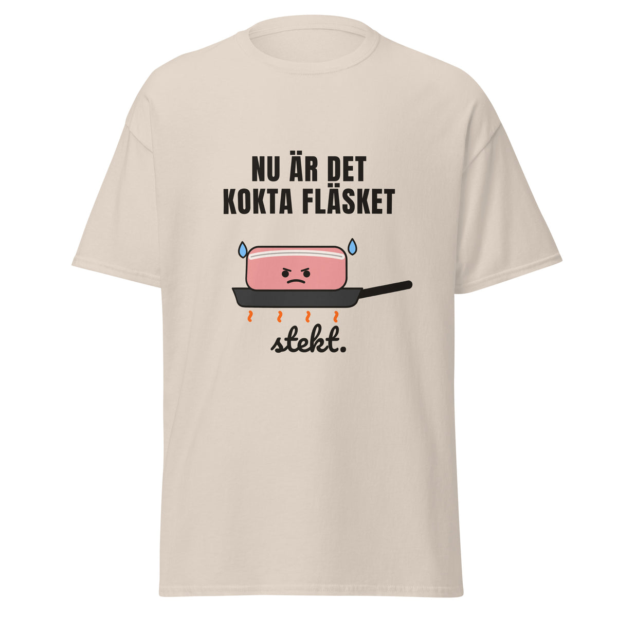 Kokta fläsket T-shirt i natur, framsida