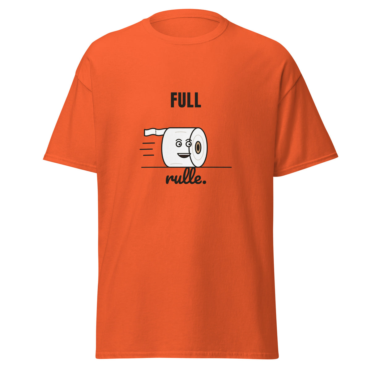 Full rulle T-shirt i orange, framsida