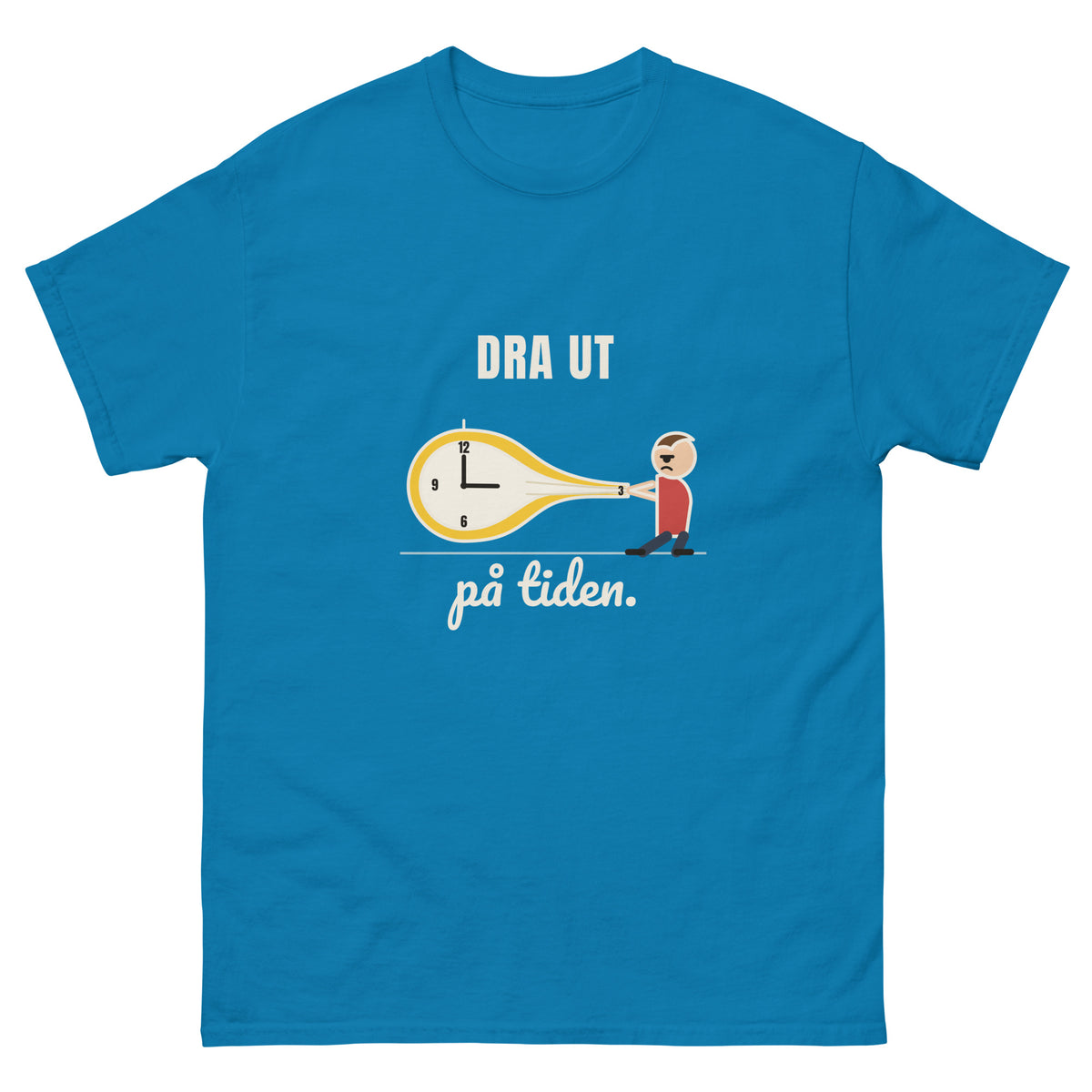 Dra ut på tiden T-shirt i safirblått, framsida