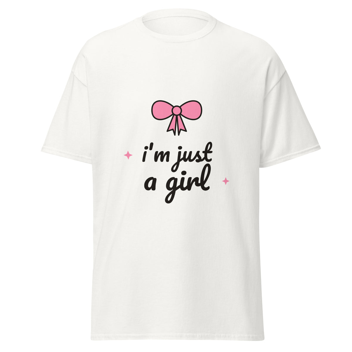 I'm Just a Girl T-shirt i vitt, framsida