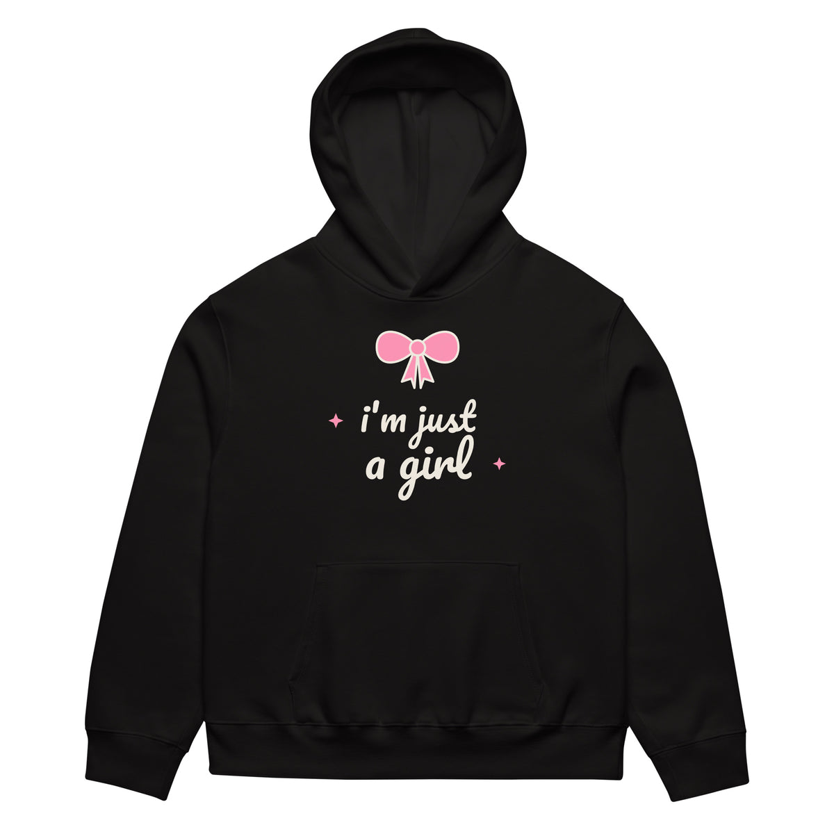 I'm Just a Girl Hoodie för herr i svart, framsida