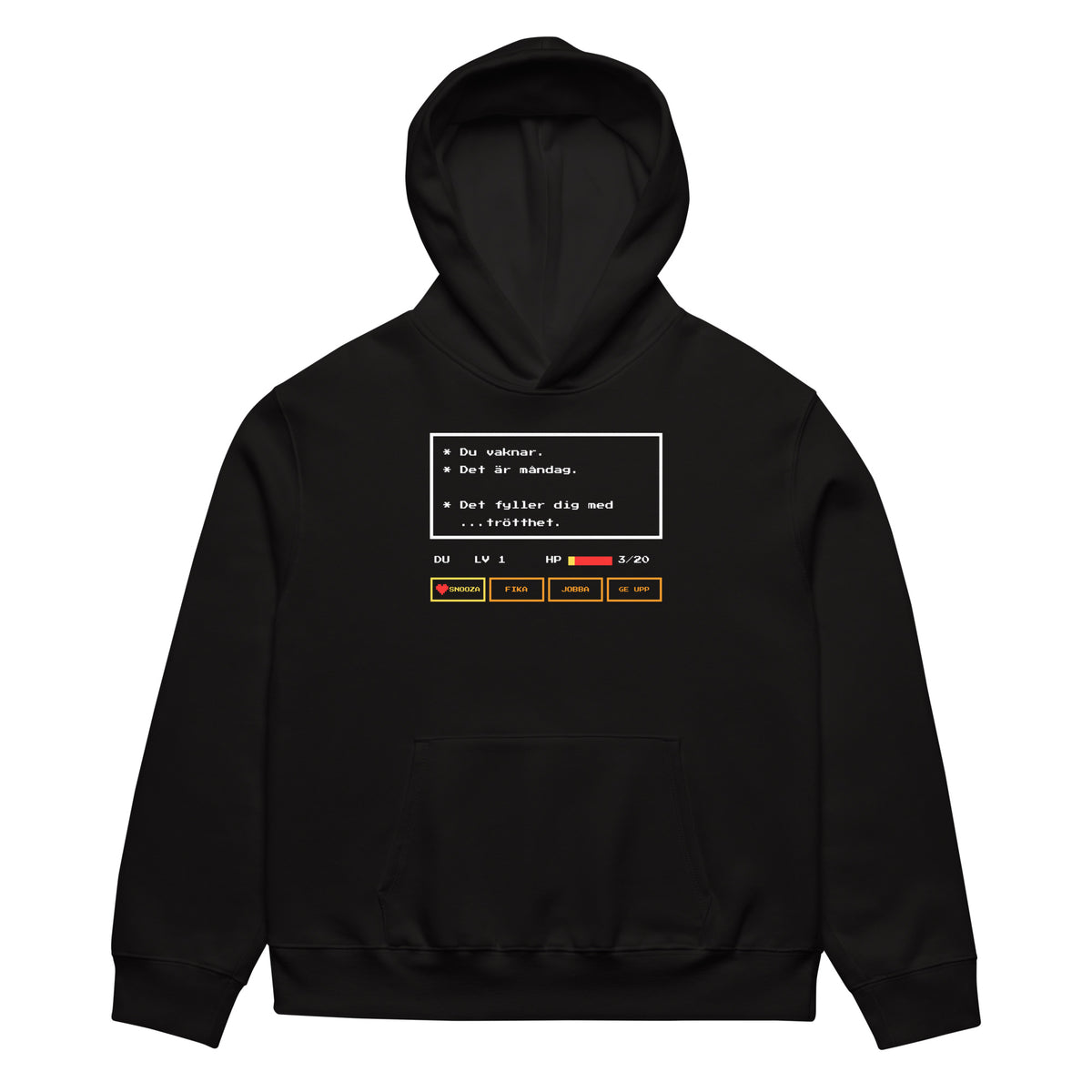 Det är måndag Hoodie för herr i svart, framsida