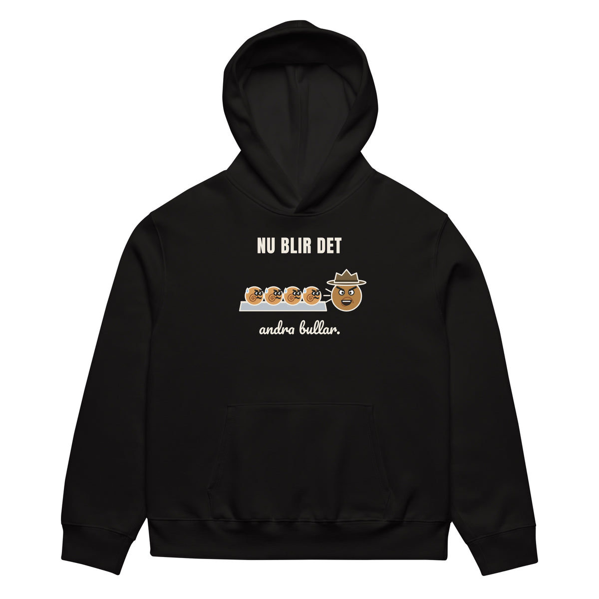 Andra bullar Hoodie för herr i svart, framsida