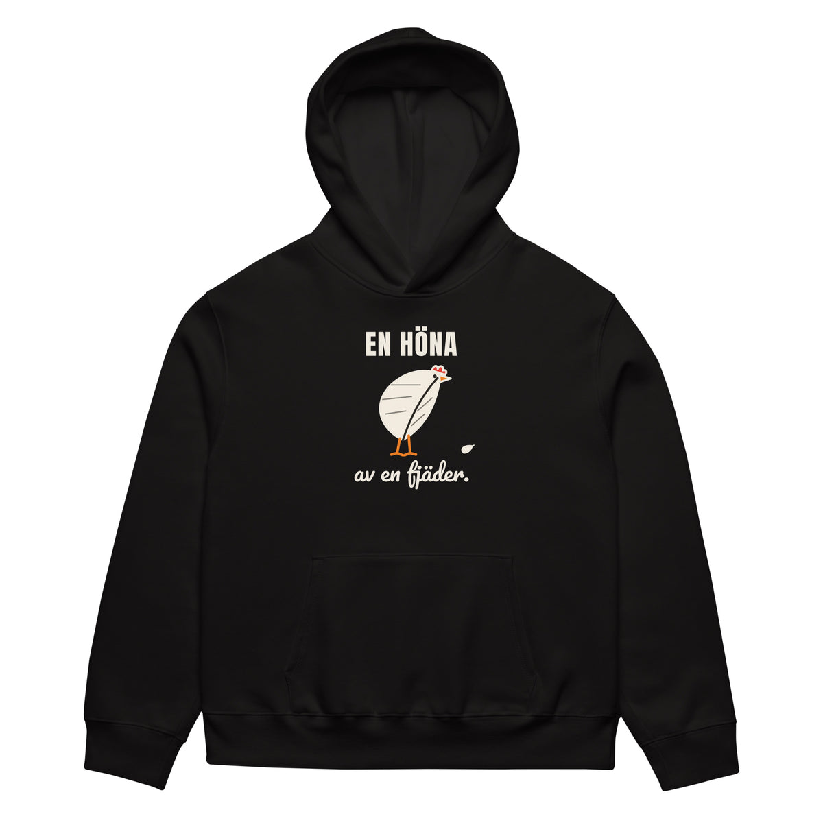 En höna av en fjäder Hoodie för herr i svart, framsida