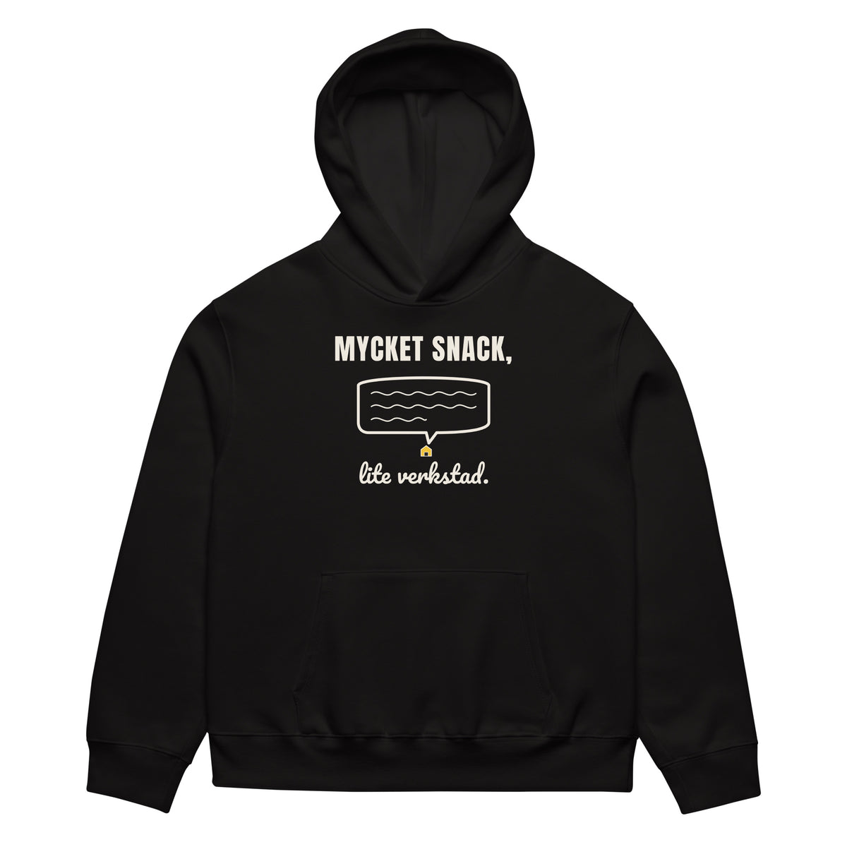 Mycket snack Hoodie för herr i svart, framsida