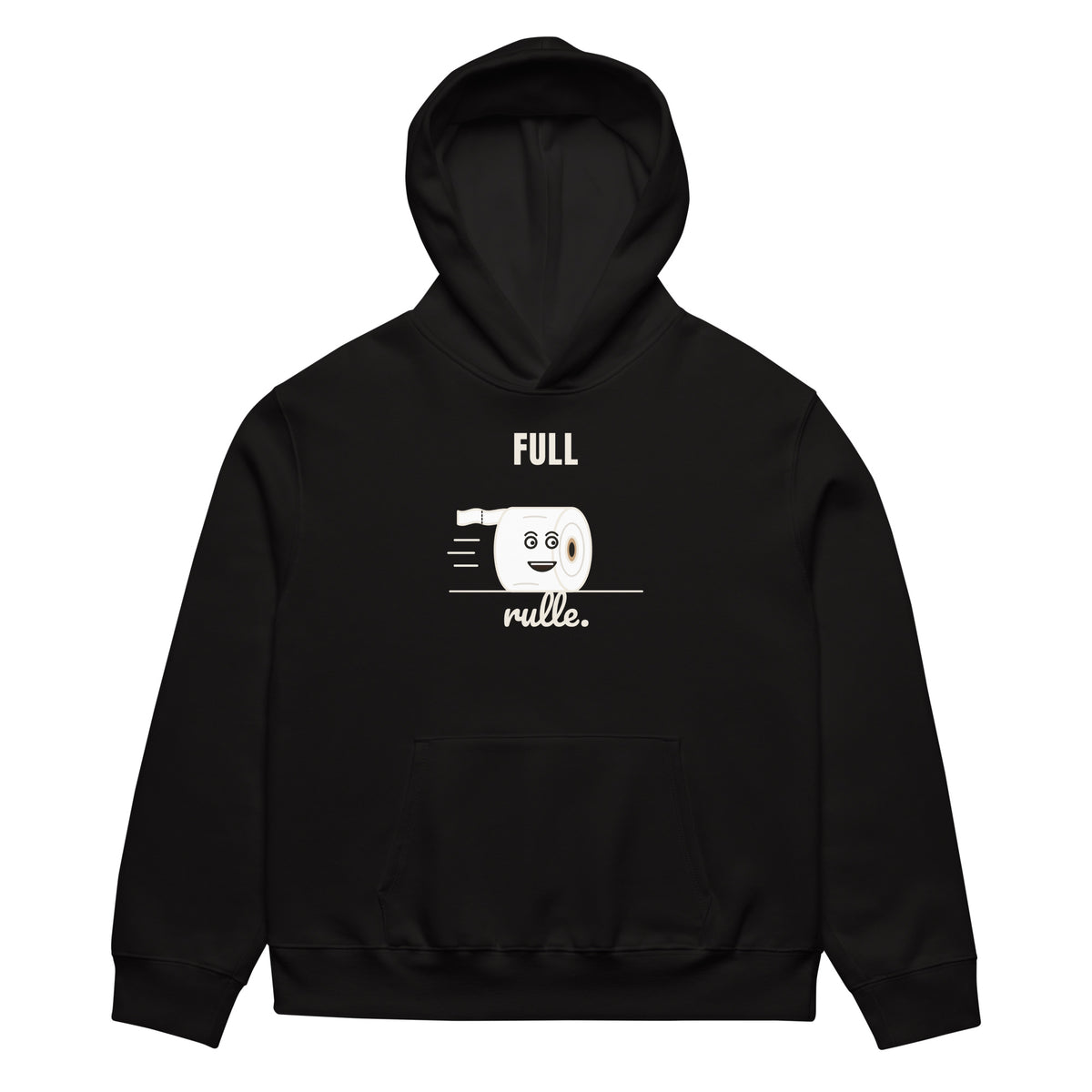 Full rulle Hoodie för herr i svart, framsida