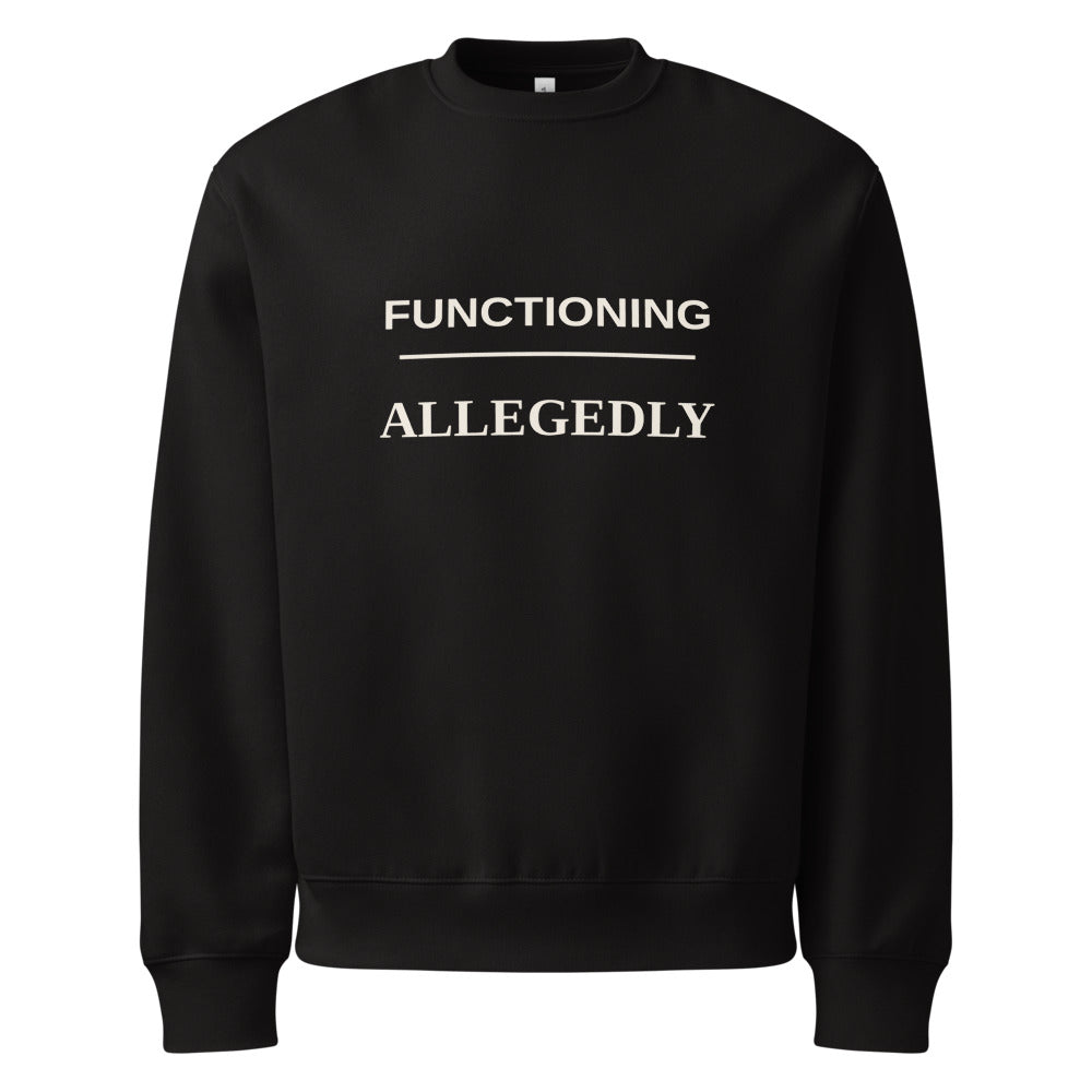 Functioning Allegedly sweatshirt för herr i svart, framsida