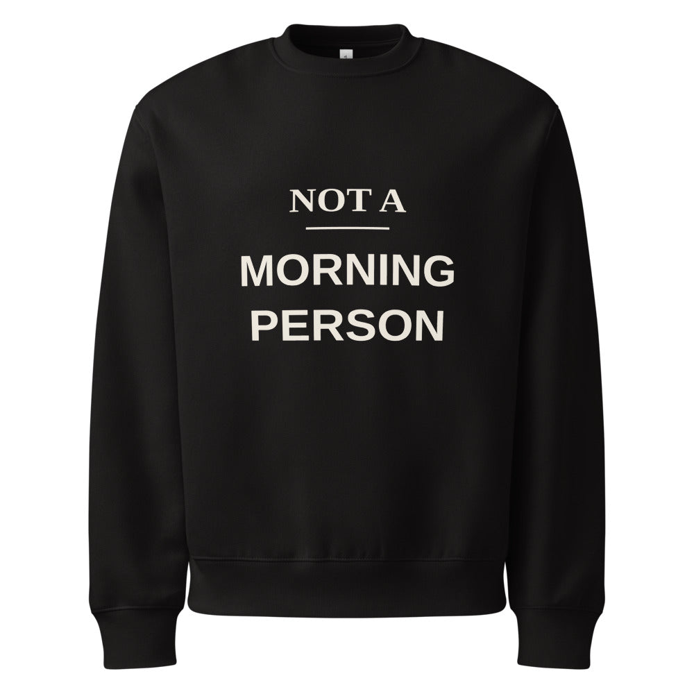Not a Morning Person sweatshirt för herr i svart, framsida