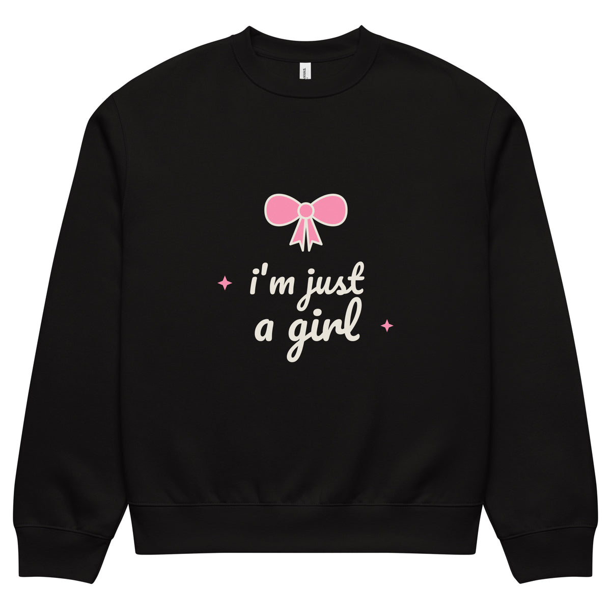 I'm Just a Girl sweatshirt för herr i svart, framsida