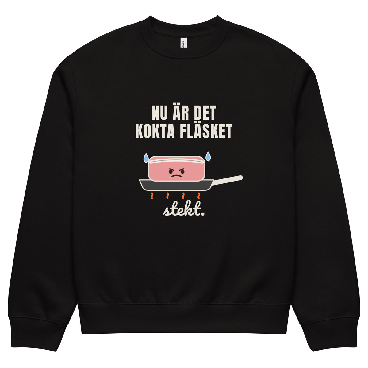 Kokta fläsket sweatshirt för herr i svart, framsida
