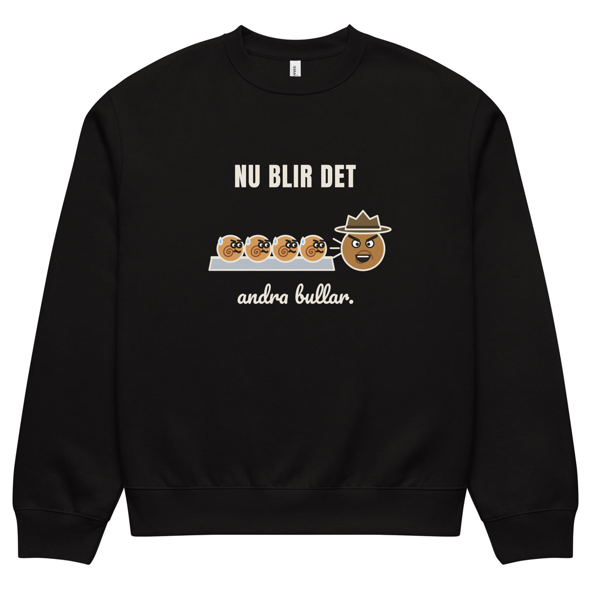 Andra bullar sweatshirt för herr i svart, framsida