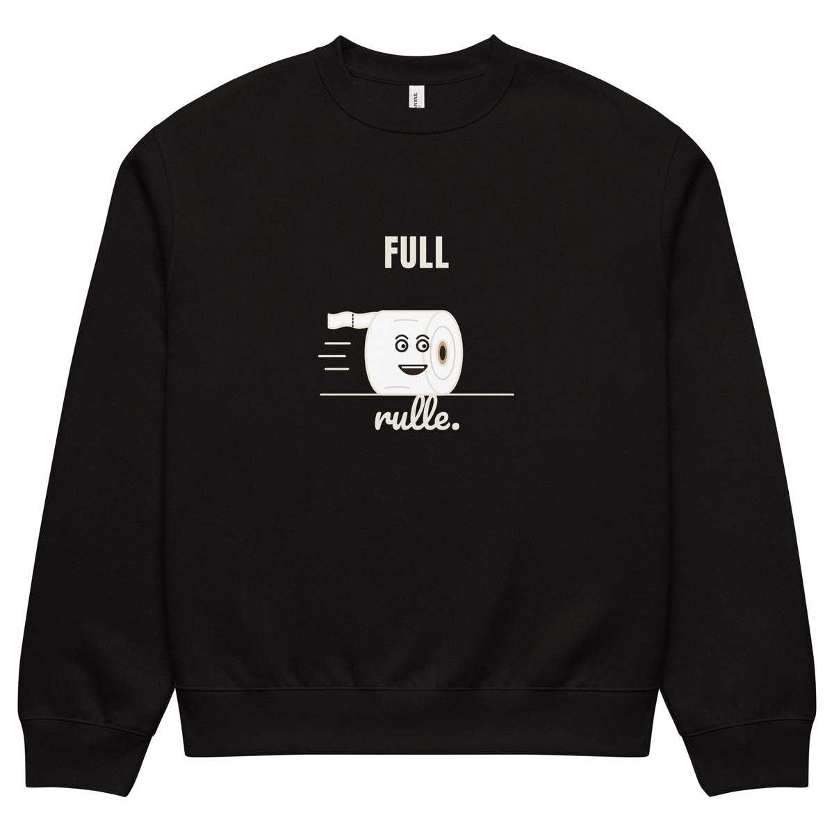 Full rulle sweatshirt för herr i svart, framsida