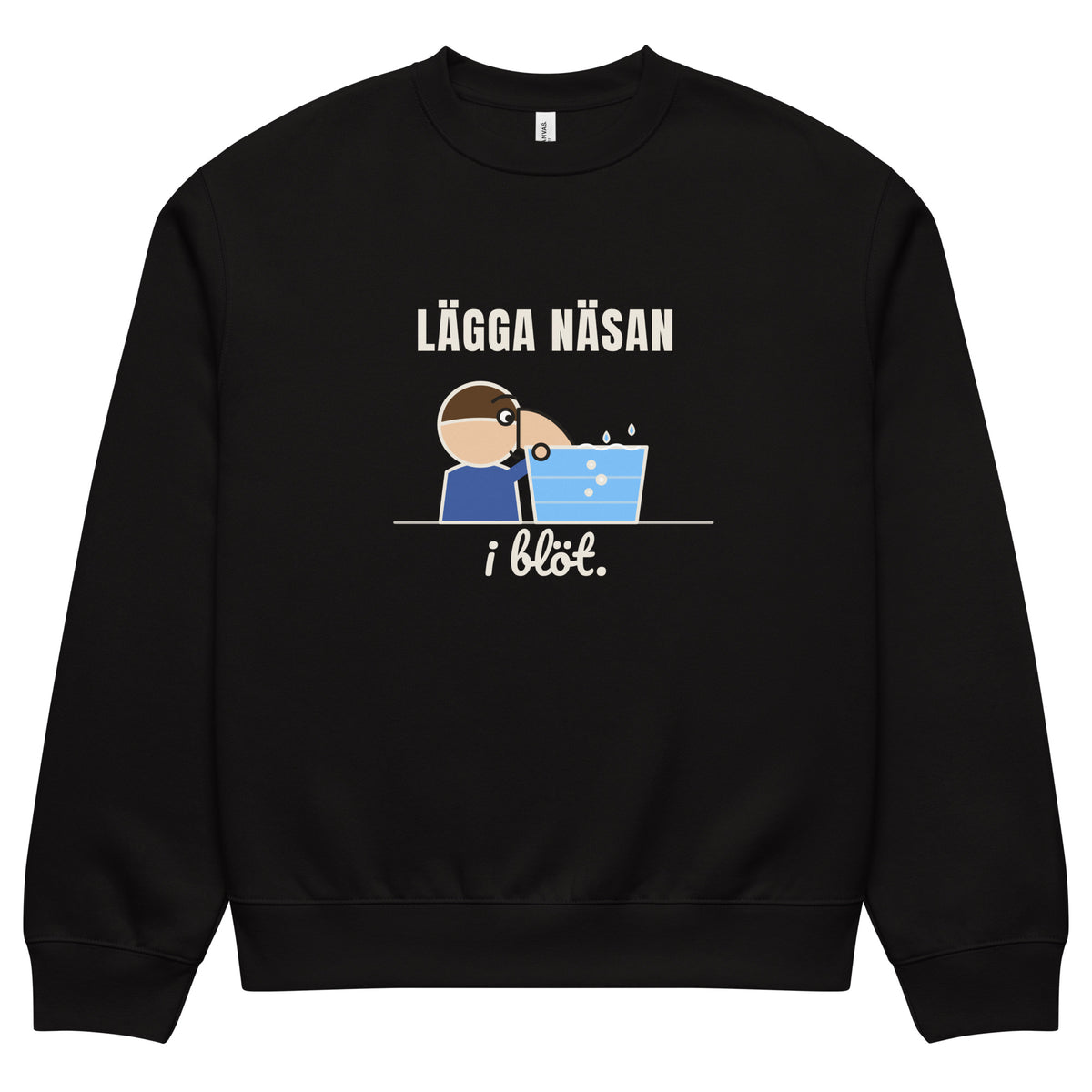 Lägga näsan i blöt sweatshirt för herr i svart, framsida