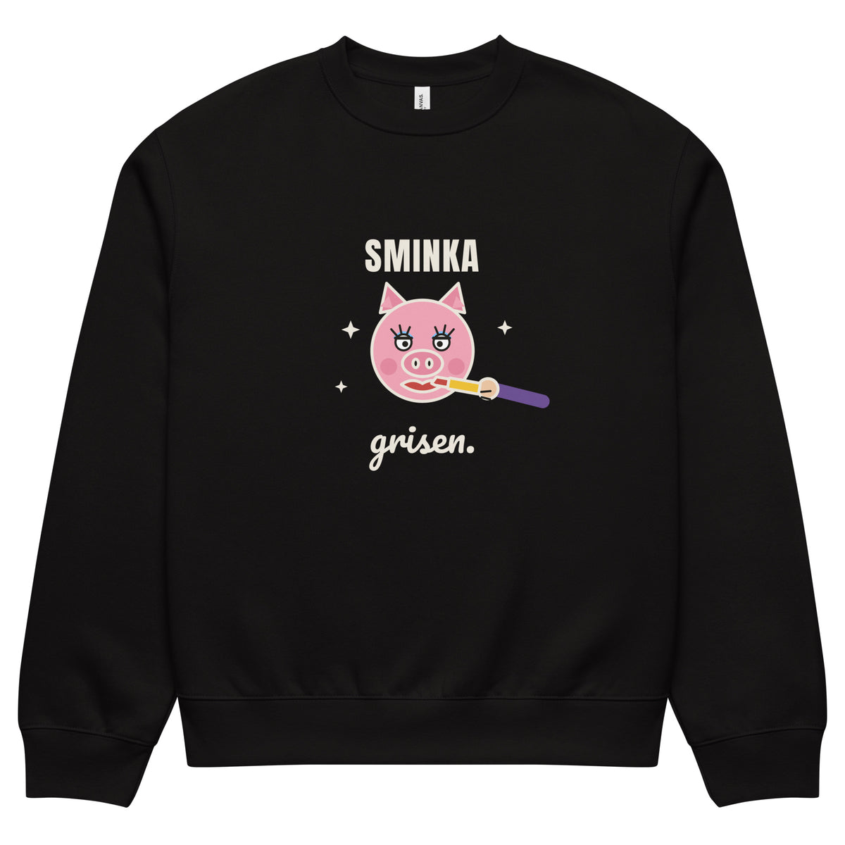Sminka grisen sweatshirt för herr i svart, framsida