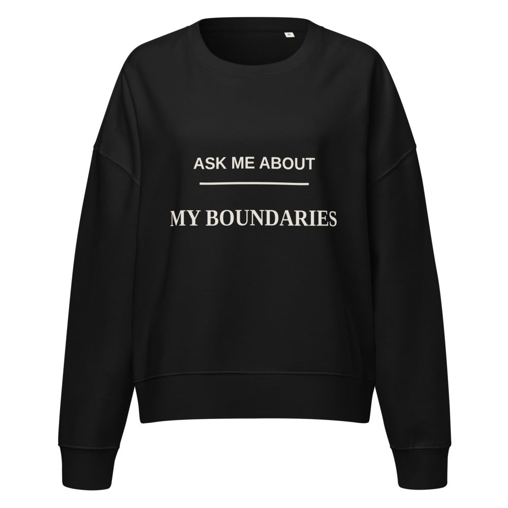 My Boundaries sweatshirt för dam i svart, framsida