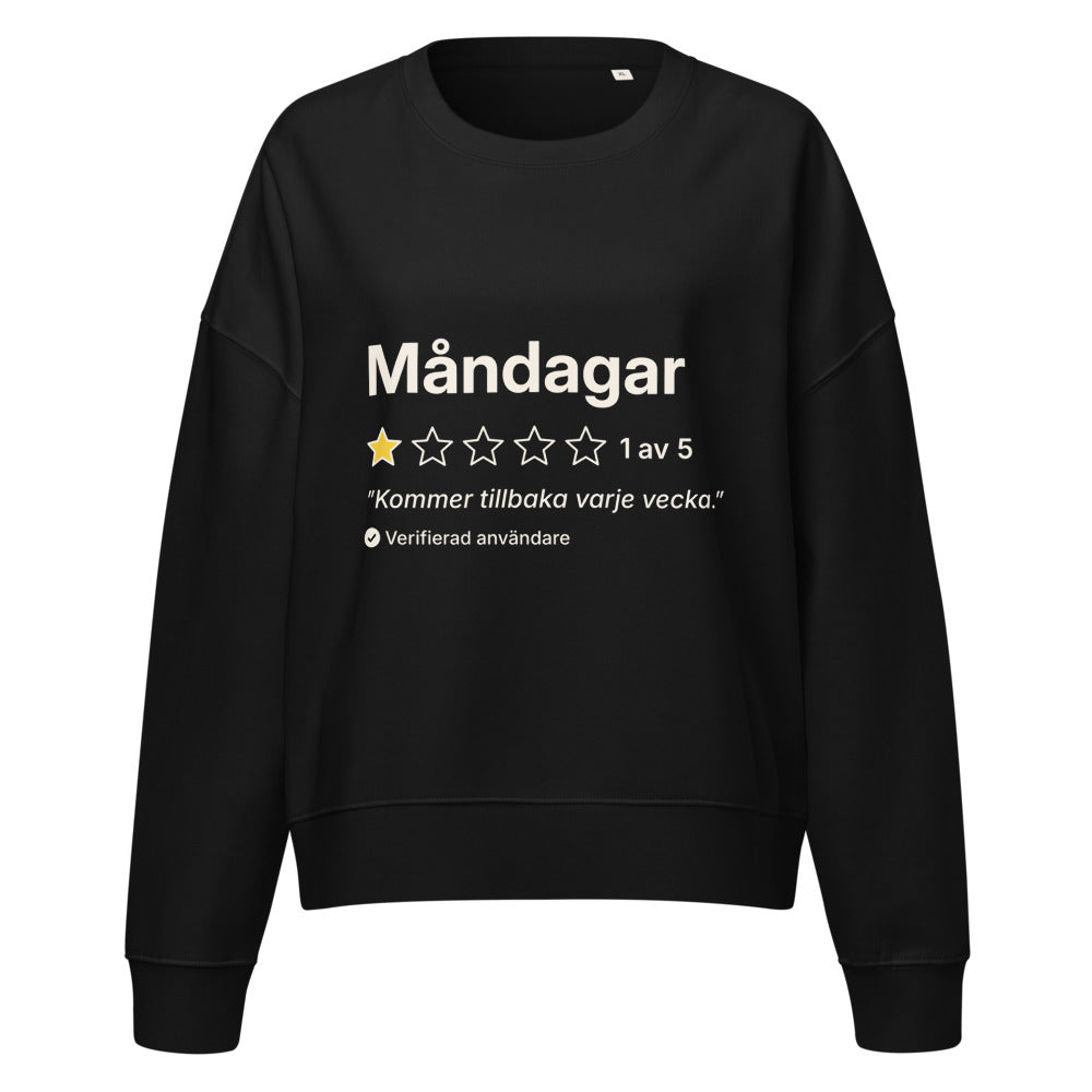 Måndagar sweatshirt för dam i svart, framsida