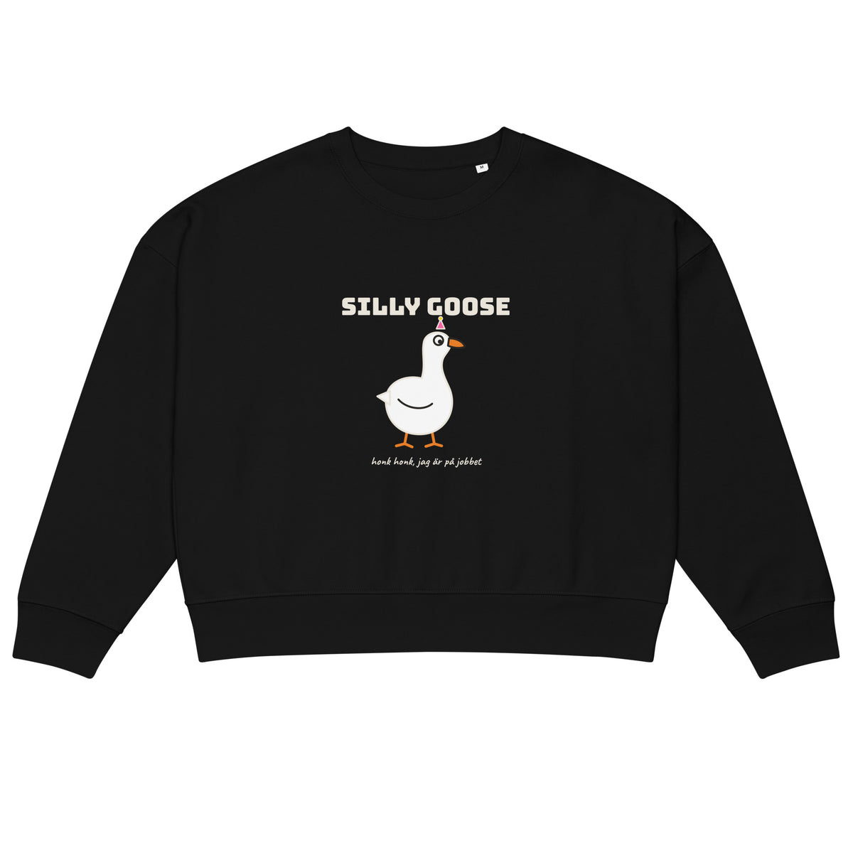 Silly Goose sweatshirt för dam i svart, framsida
