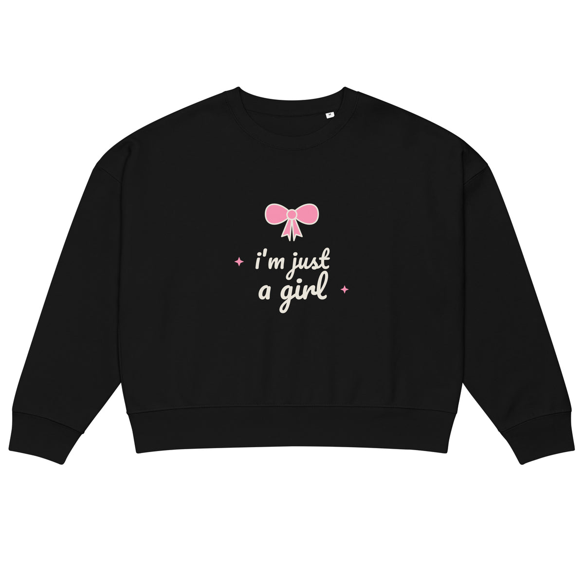 I'm Just a Girl sweatshirt för dam i svart, framsida