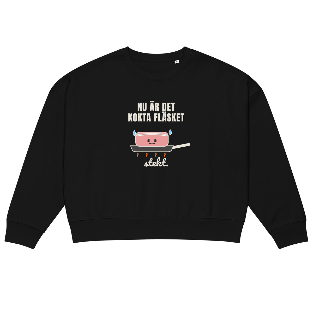 Kokta fläsket sweatshirt för dam i svart, framsida