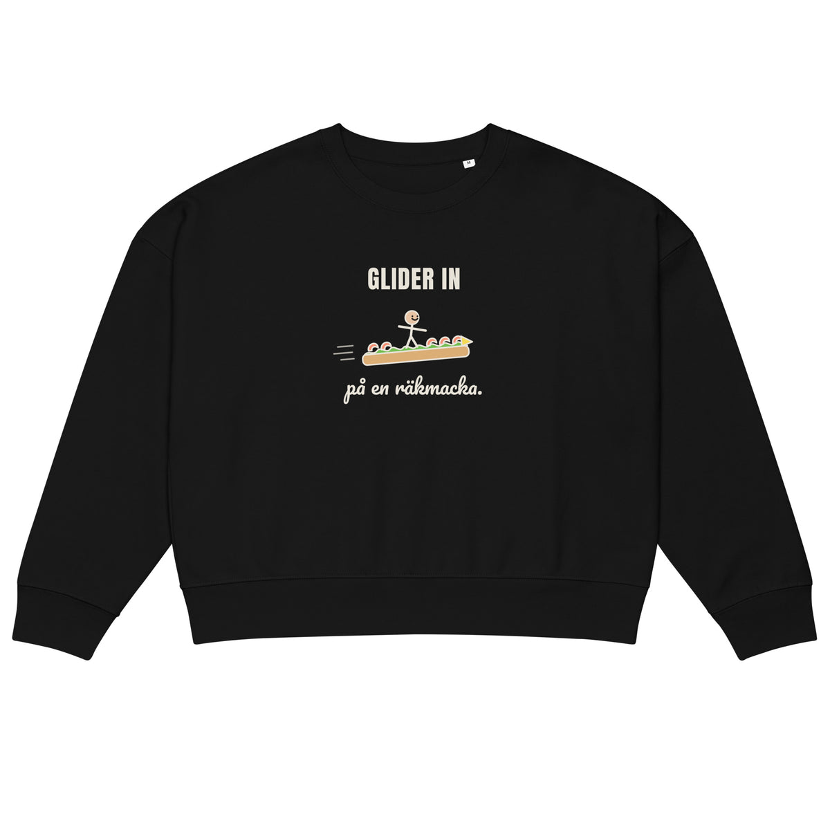 Räkmacka sweatshirt för dam i svart, framsida