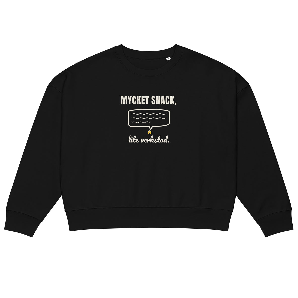 Mycket snack sweatshirt för dam i svart, framsida