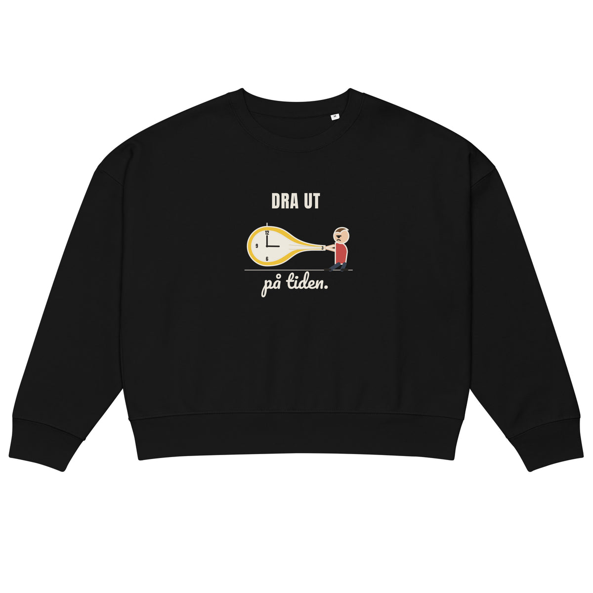 Dra ut på tiden sweatshirt för dam i svart, framsida