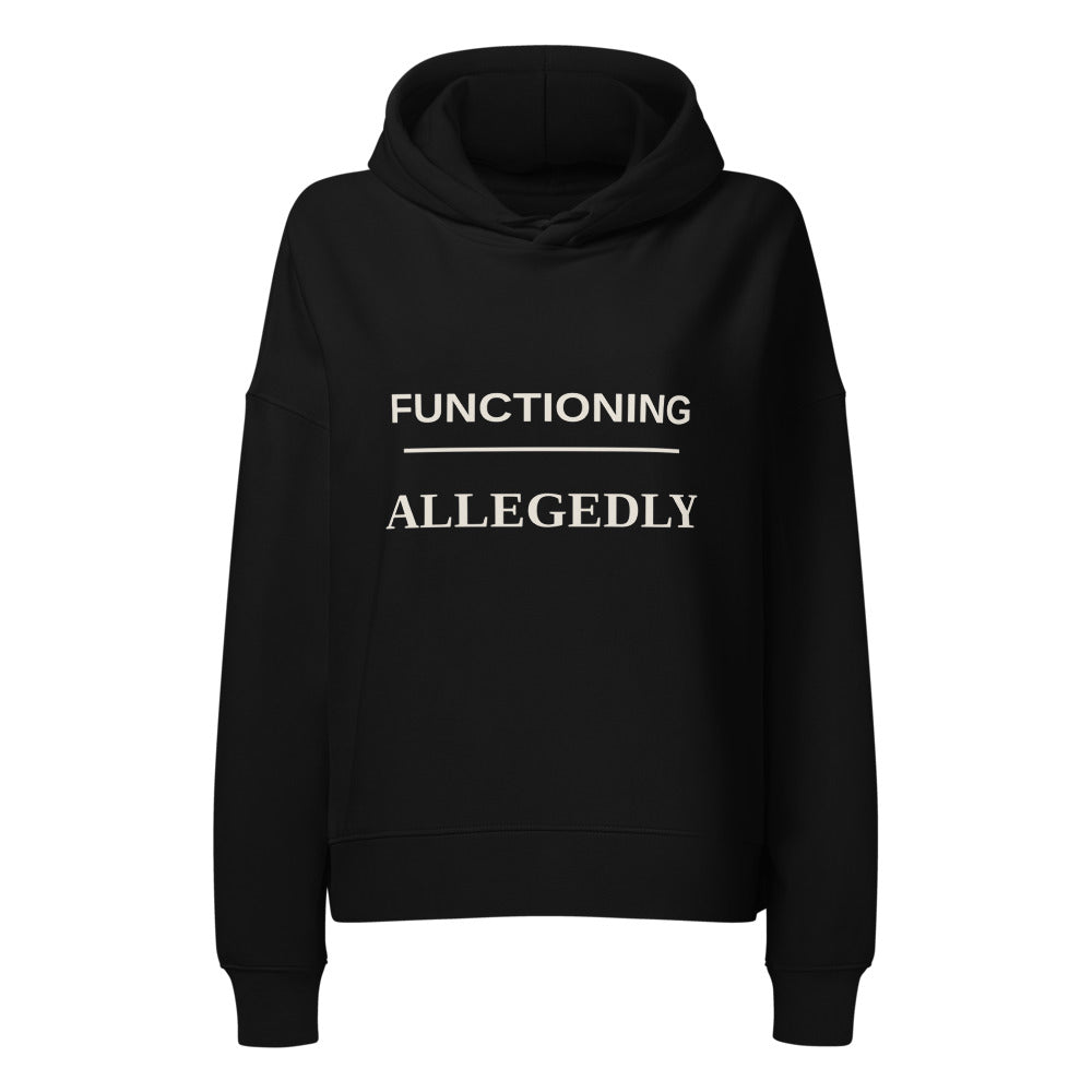 Functioning Allegedly Hoodie för dam i svart, framsida