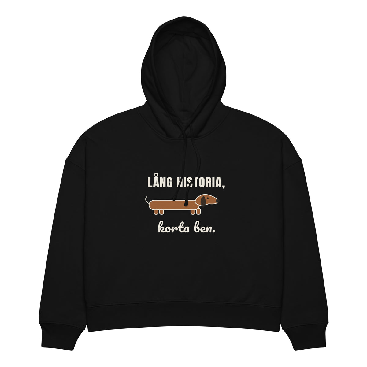 Lång historia Hoodie för dam i svart, framsida