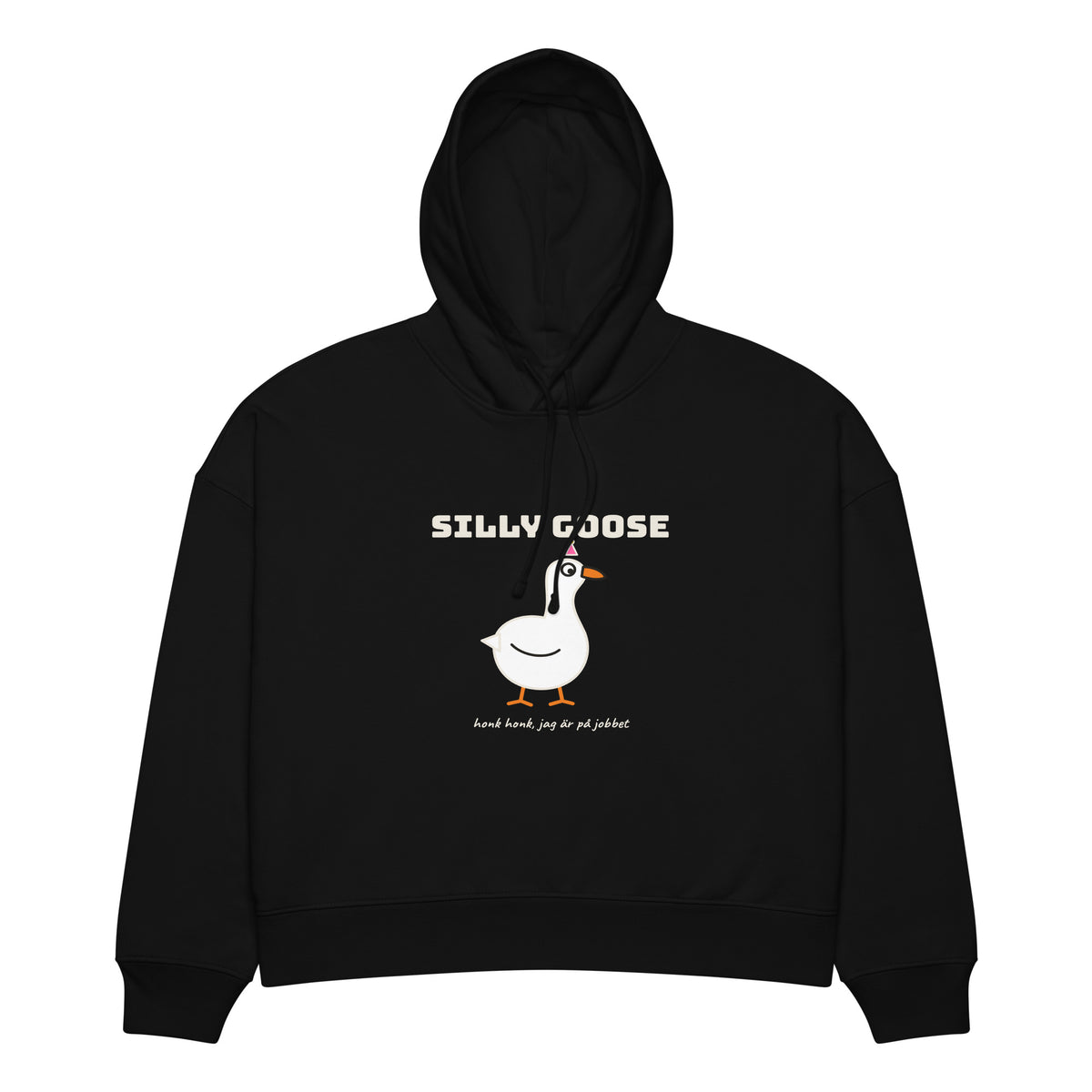 Silly Goose Hoodie för dam i svart, framsida