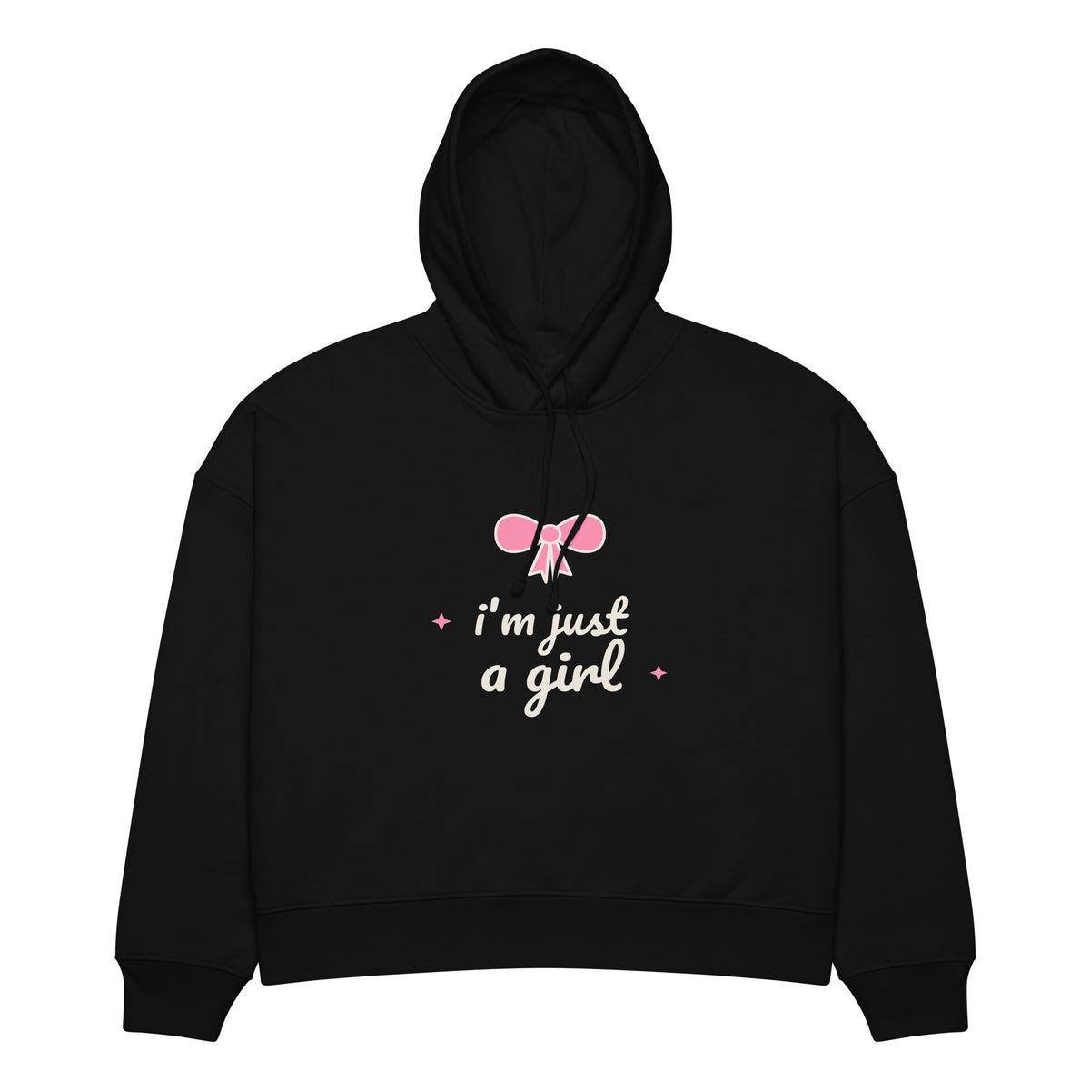 I'm Just a Girl Hoodie för dam i svart, framsida