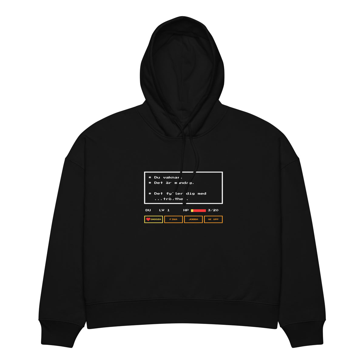Det är måndag Hoodie för dam i svart, framsida