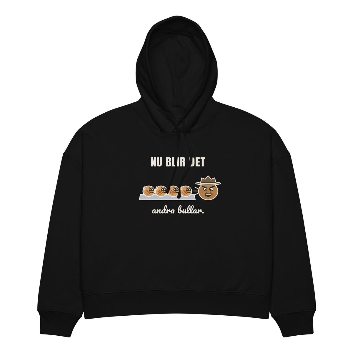 Andra bullar Hoodie för dam i svart, framsida