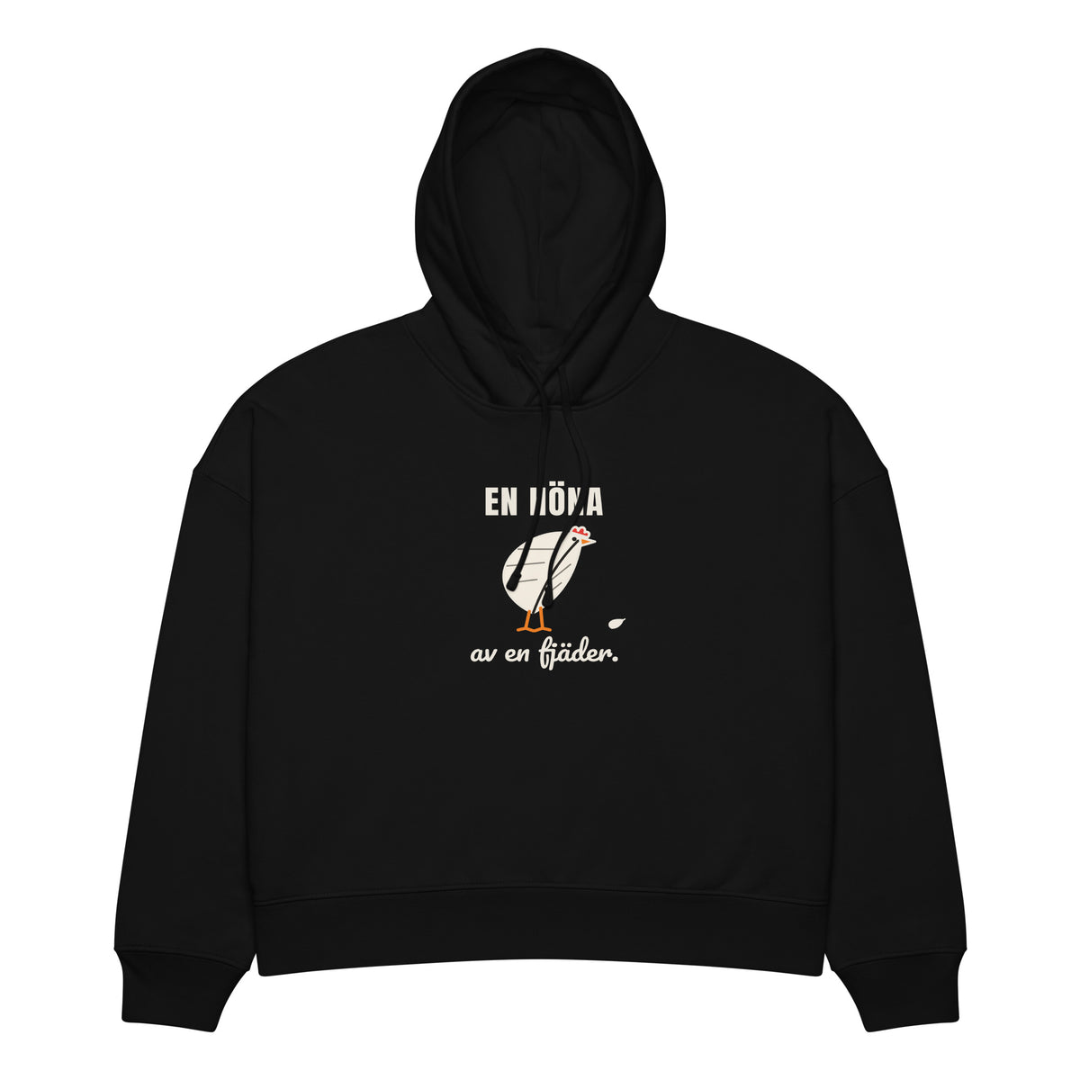 En höna av en fjäder Hoodie för dam i svart, framsida