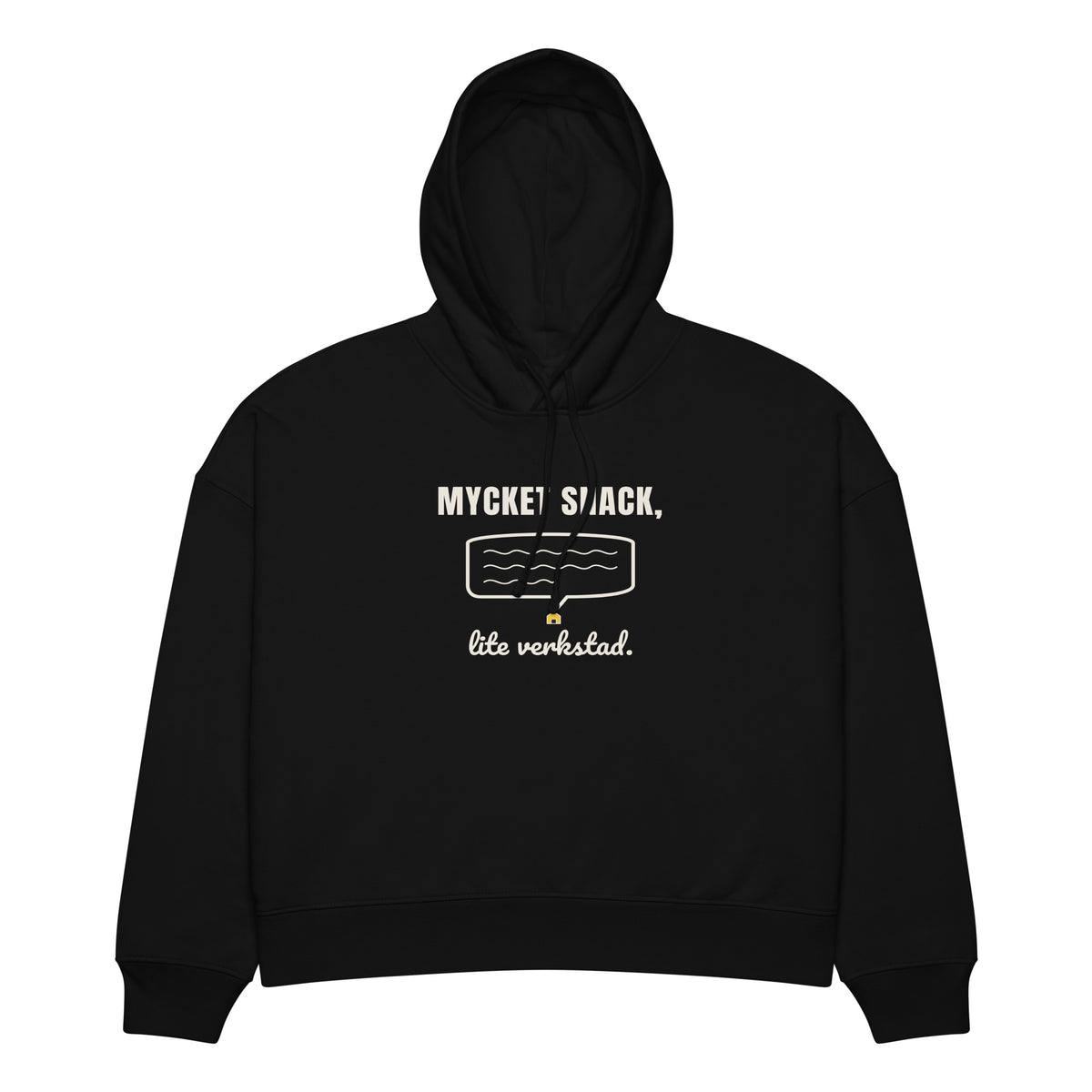 Mycket snack Hoodie för dam i svart, framsida