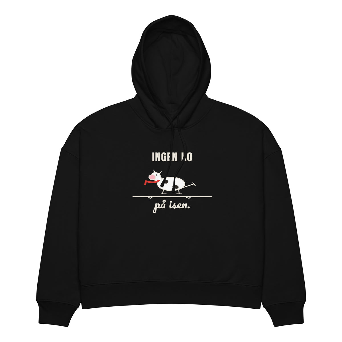 Ingen ko på isen Hoodie för dam i svart, framsida